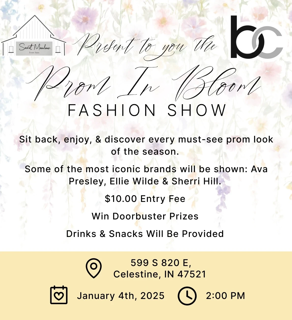 Prom in Bloom Fashion Show mobile banner